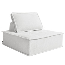 Rogan Linen & Cotton Armless Lounge Chairs (Set of 2)